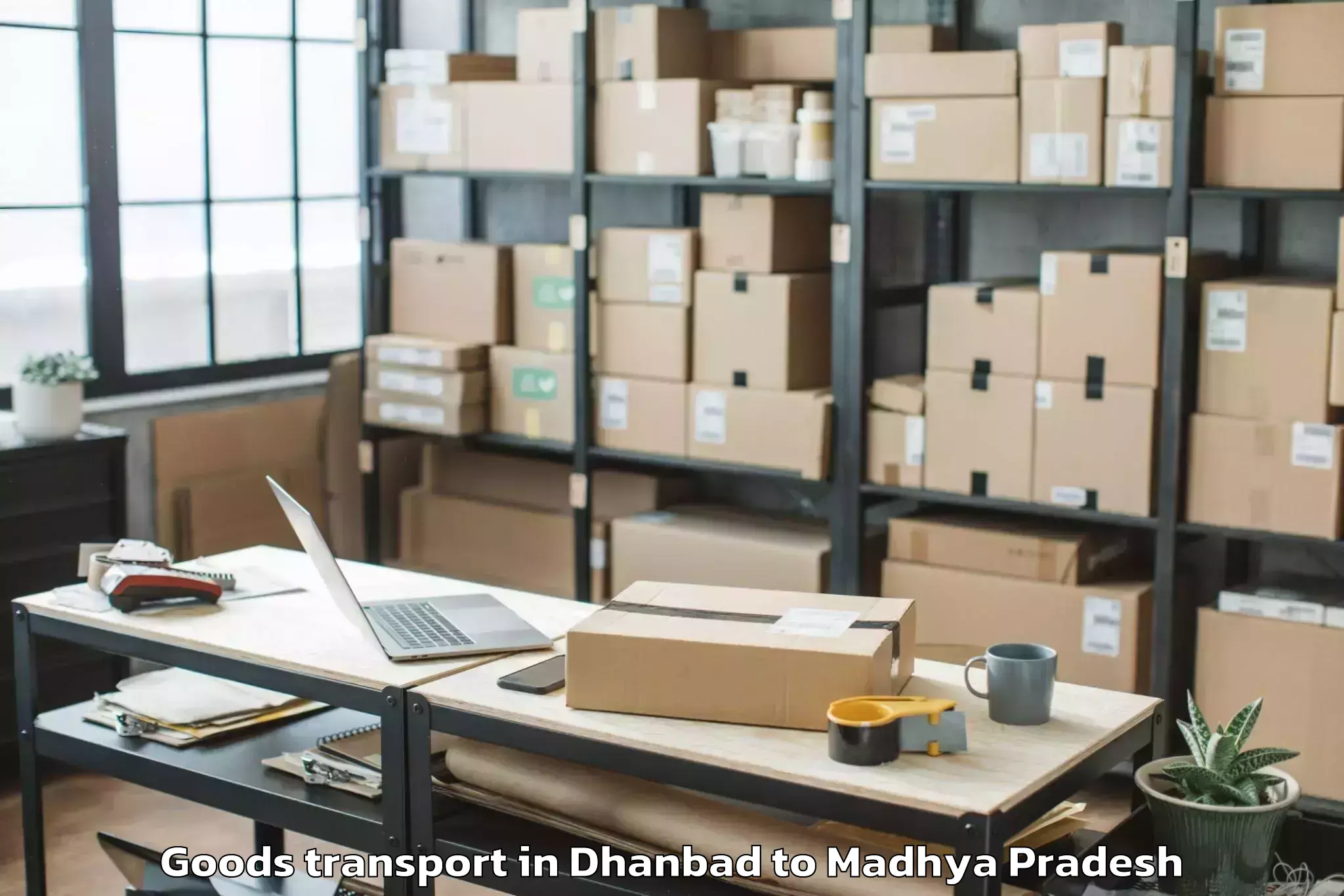 Book Dhanbad to Kurwai Goods Transport Online